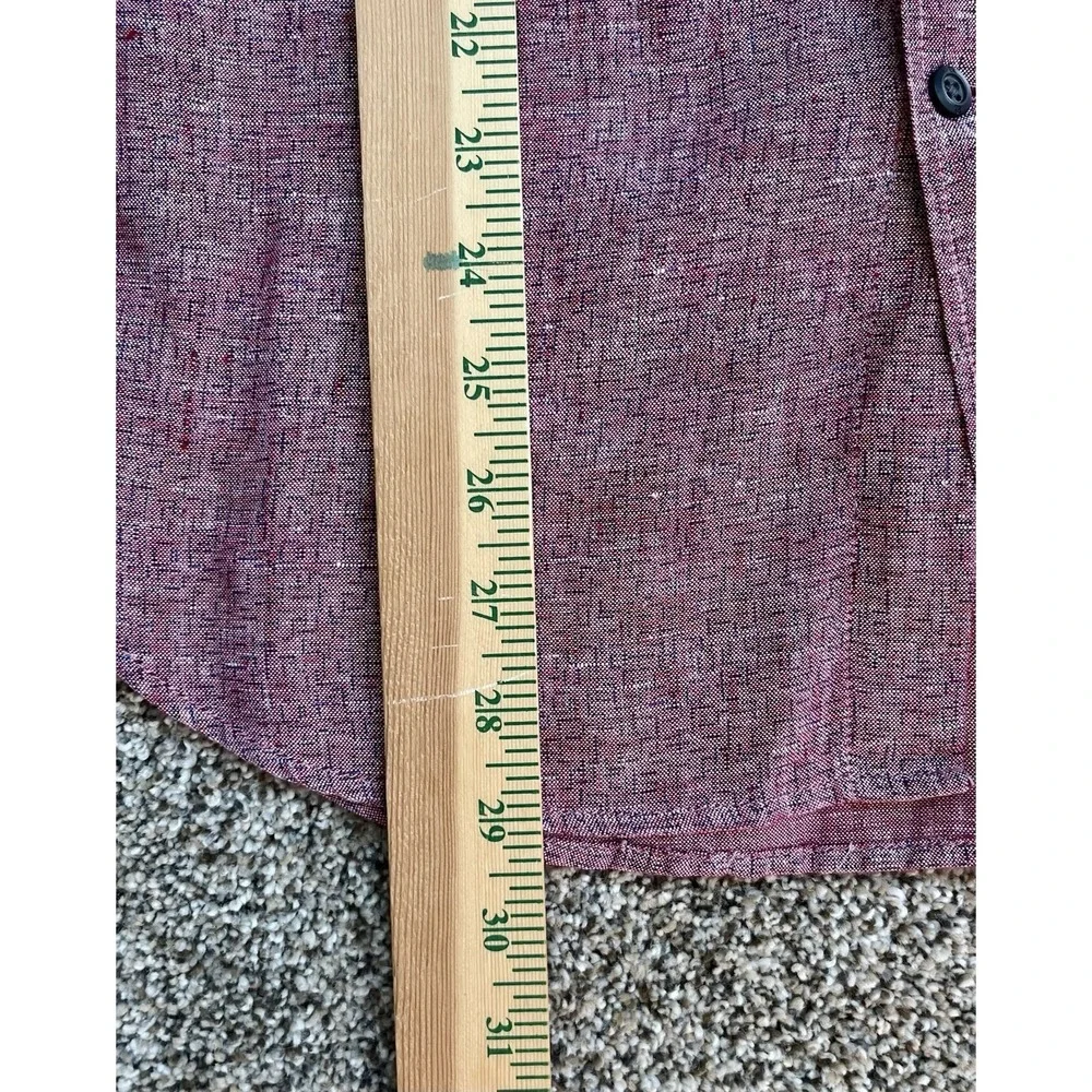 NWT Banana Republic 100% Linen Camden Fit Shirt‎ Medium M Men's Red Button Down